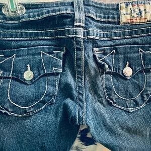 True Religion Women's Dark Blue Flare Jeans